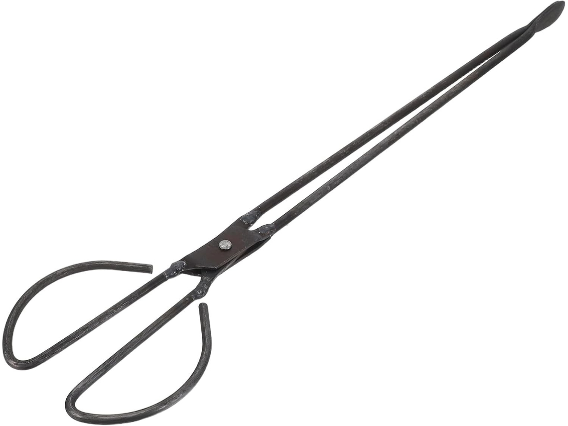 Pinça Para Lenha Alipis De Aço 48cm Com Cabeça Plana Lareira, Churrasco E Camping, Pinça Para Carvão E Briquetes De