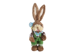 Mali adorno de Páscoa Coelho de Palha Simulação Cute Figurina Decorativa Natalino para Crianças Amigos