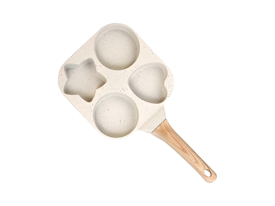 Frigideira Antiaderente Com Capacidade Para 4 Ovos, Com Moldes Em Formato De Estrela E Coração, Ideal Para Café Da Manhã, Omeletes E Panquecas.