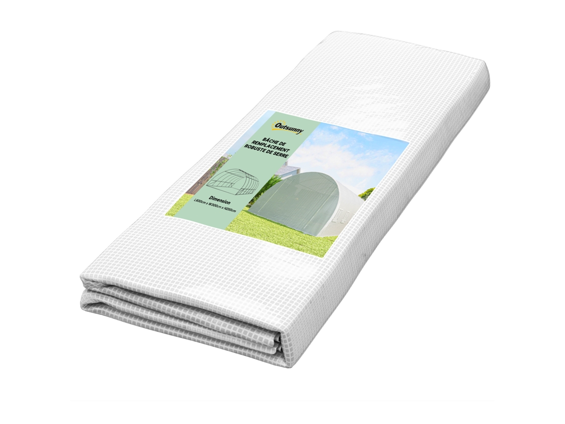 Bâche Of Rechange Greenhouse Tunnel 18 M². Bâche 6l X 3l X 2h M Foot Anti - Uv Waterproof 12 Windows + Doors Enroulable Zippée