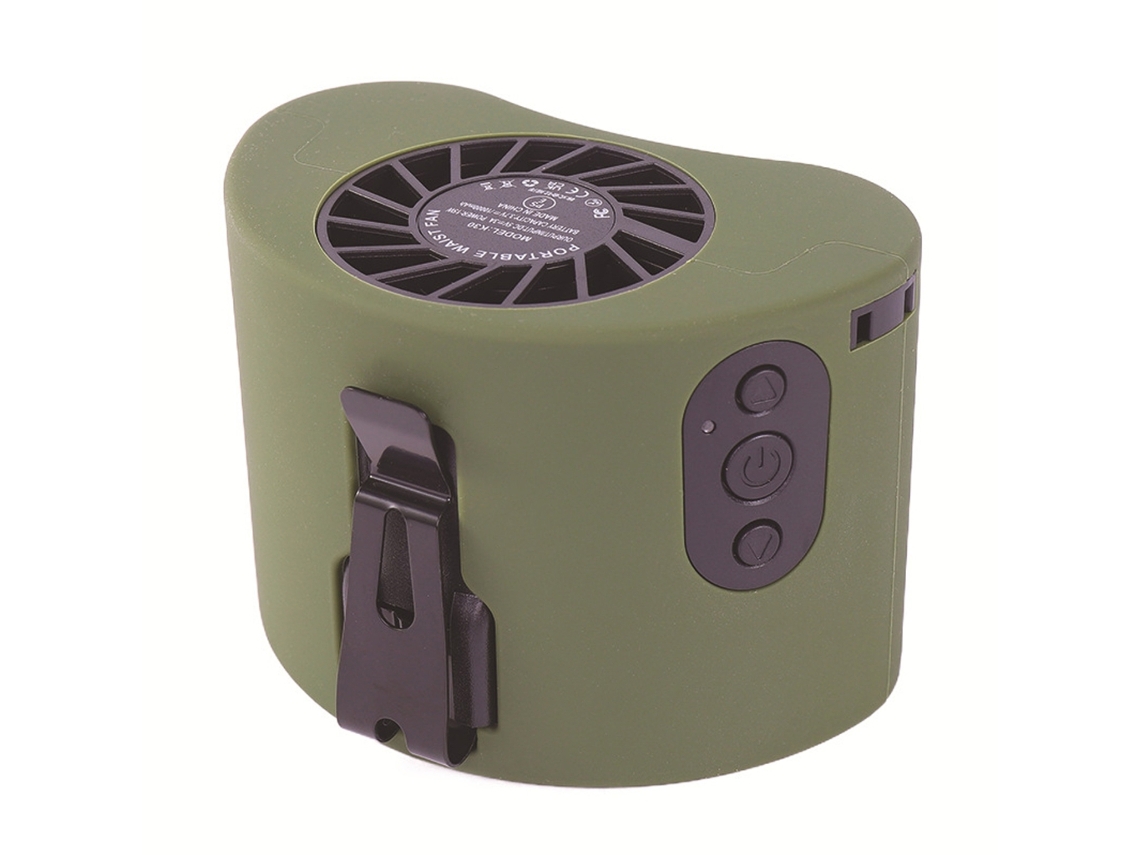 Ventilador de Cintura Recarregável com Clipe, Feito de Plástico, Perfeito para Viagens e Pesca BRILVIBERA