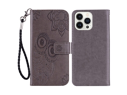 Capa Para Iphone 15 Pro Max Pele Sintética Cinzento