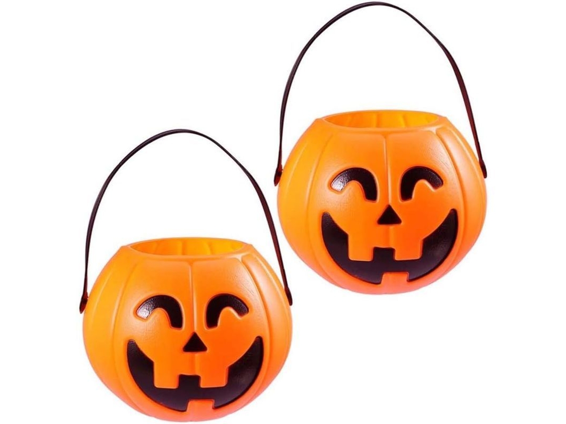 Cesto de Abóbora para Halloween e Ação de Graças, com Alça, para Crianças | S/MARCA