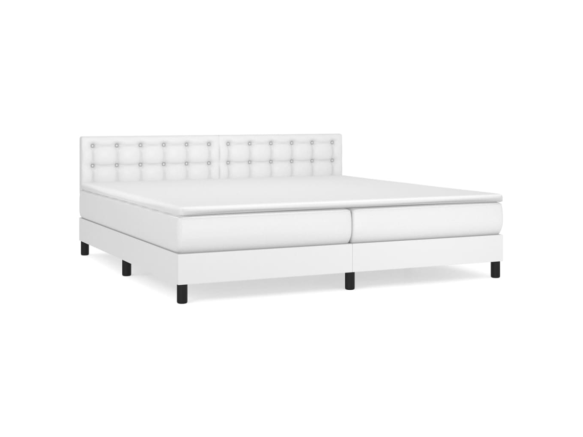 Box Spring Bed, Box Spring Beds Vidaxl Branco Couro Artificial (200 X 200 Cm)