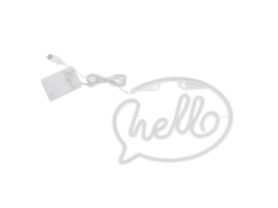 Letreiro de Néon Led "hello" Alimentado por Usb e Bateria CHABERLU