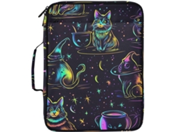 Organizador De Fichário Expansível Com Estampa Gato Halloween, Preto, À Prova D Água, Com Fichário De 3 Argolas E