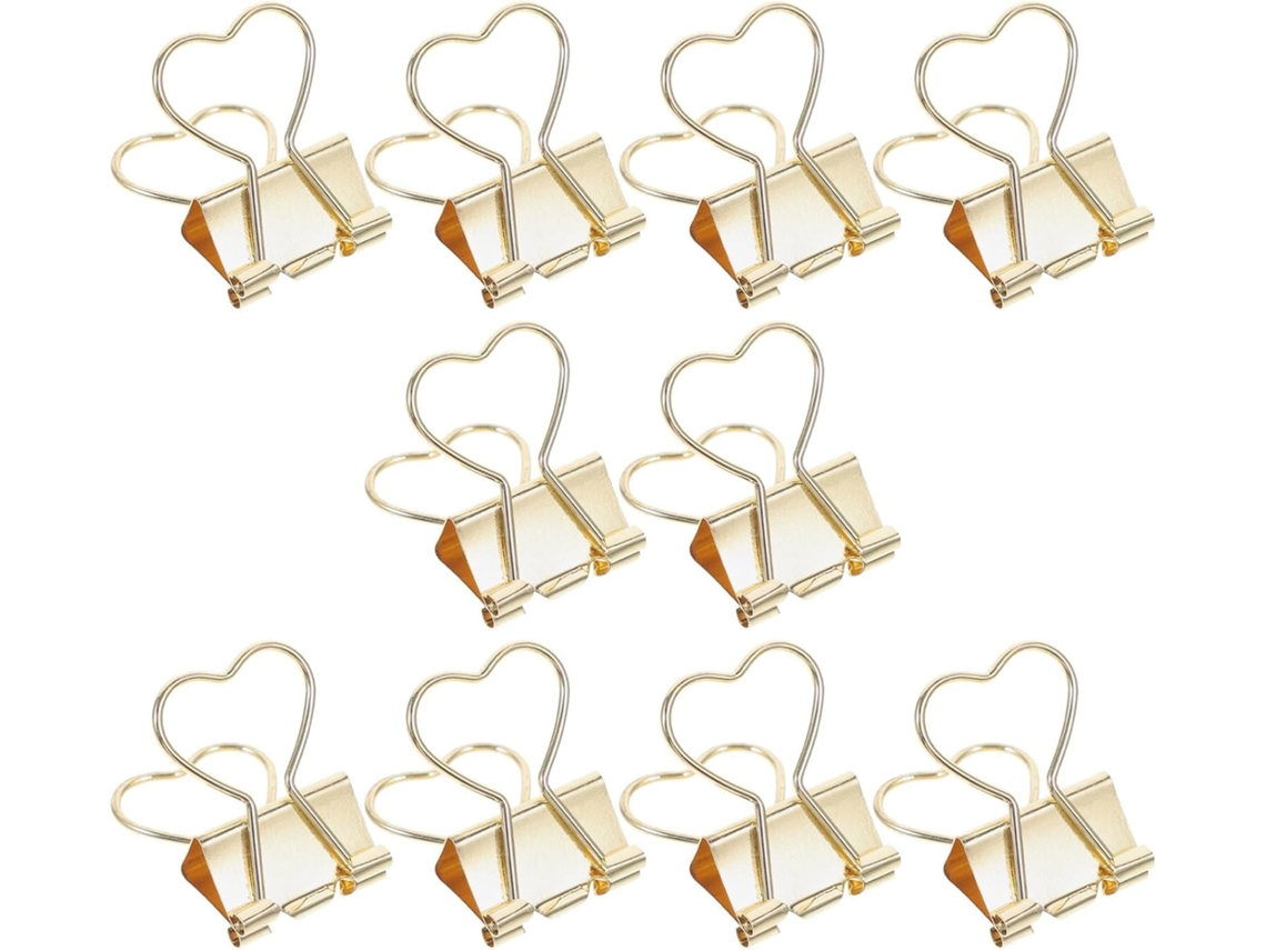 Conjunto de 10 pequenos clipes de papel em metal dourado da Cabilock, fáceis de guardar e duráveis, ideais para marcadores de livros.