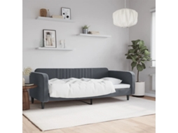 Vidaxl Sofá-cama 100x200 Cm Veludo Cinzento-escuro