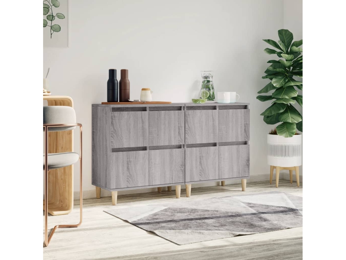Vidaxl Aparadores 2 Pcs 60x35x70 Cm Derivados Madeira Cinza Sonoma
