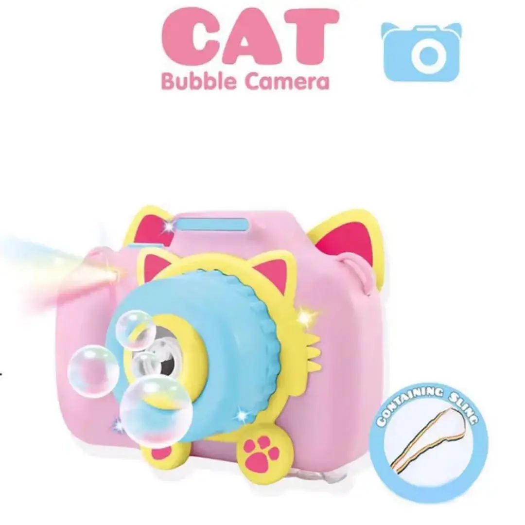 (gato) Brinquedo De Máquina De Bolhas De Sabão Com Câmera De Desenho Animado, Máquina De Bolhas De Sabão Automática