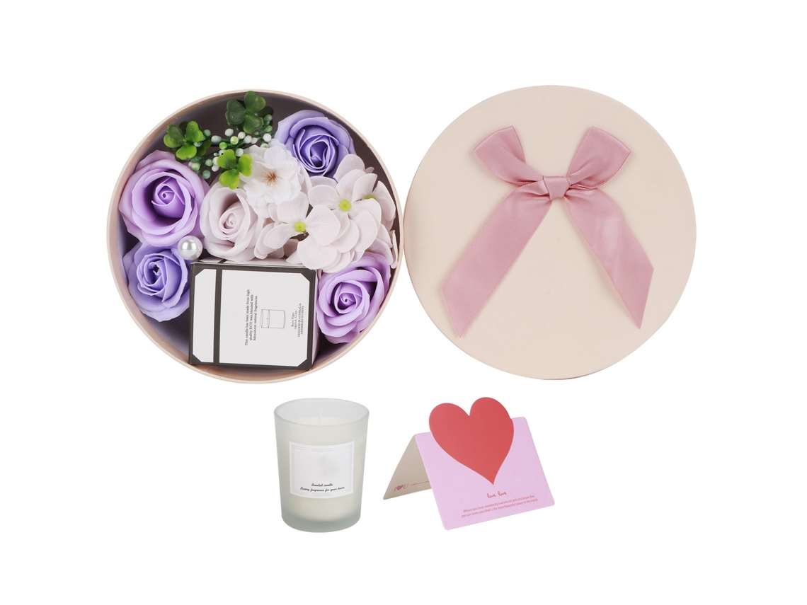 Flor de Sabão Rose Artificial Presente Casamento Valentim Roxa
