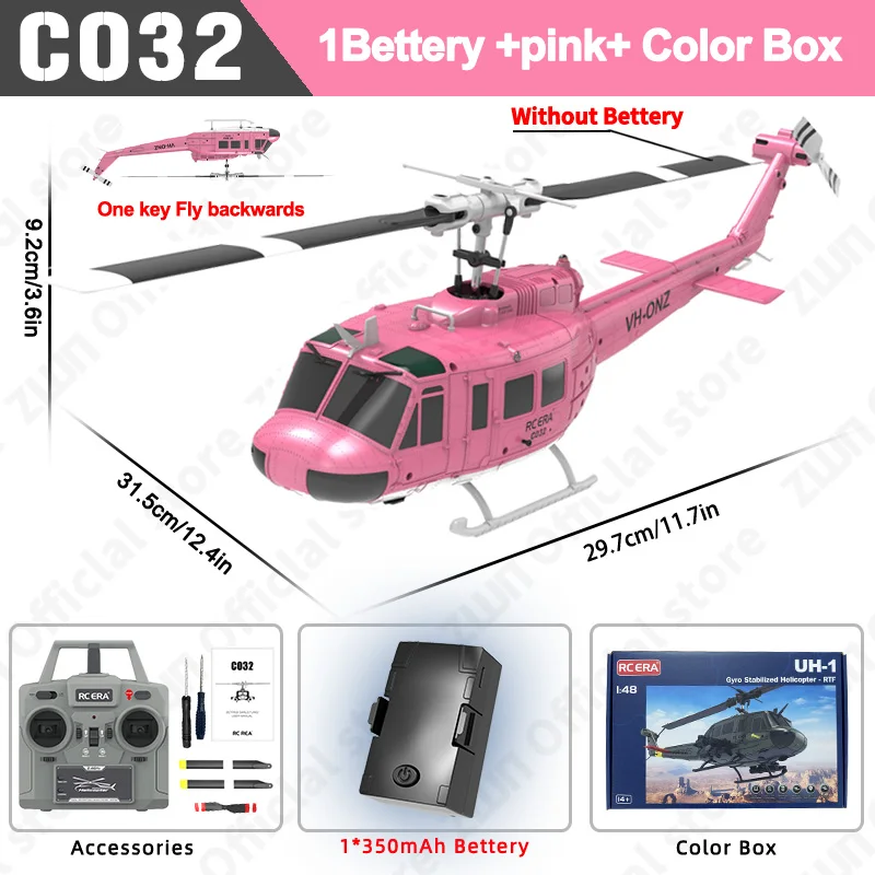 (rosa) Helicóptero De Brinquedo Com Controle Remoto, 2.4g, Giroscópio De 6 Eixos, 6 Canais