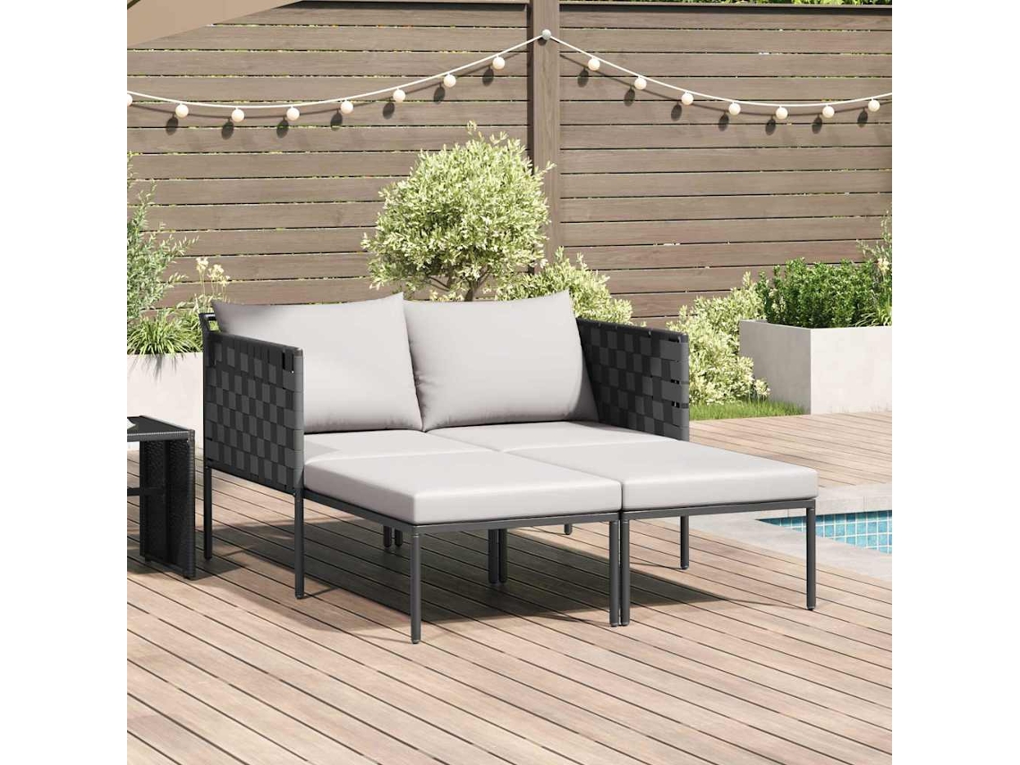 Vidaxl Cama De Sol Aço Revestido A Pó Antracite