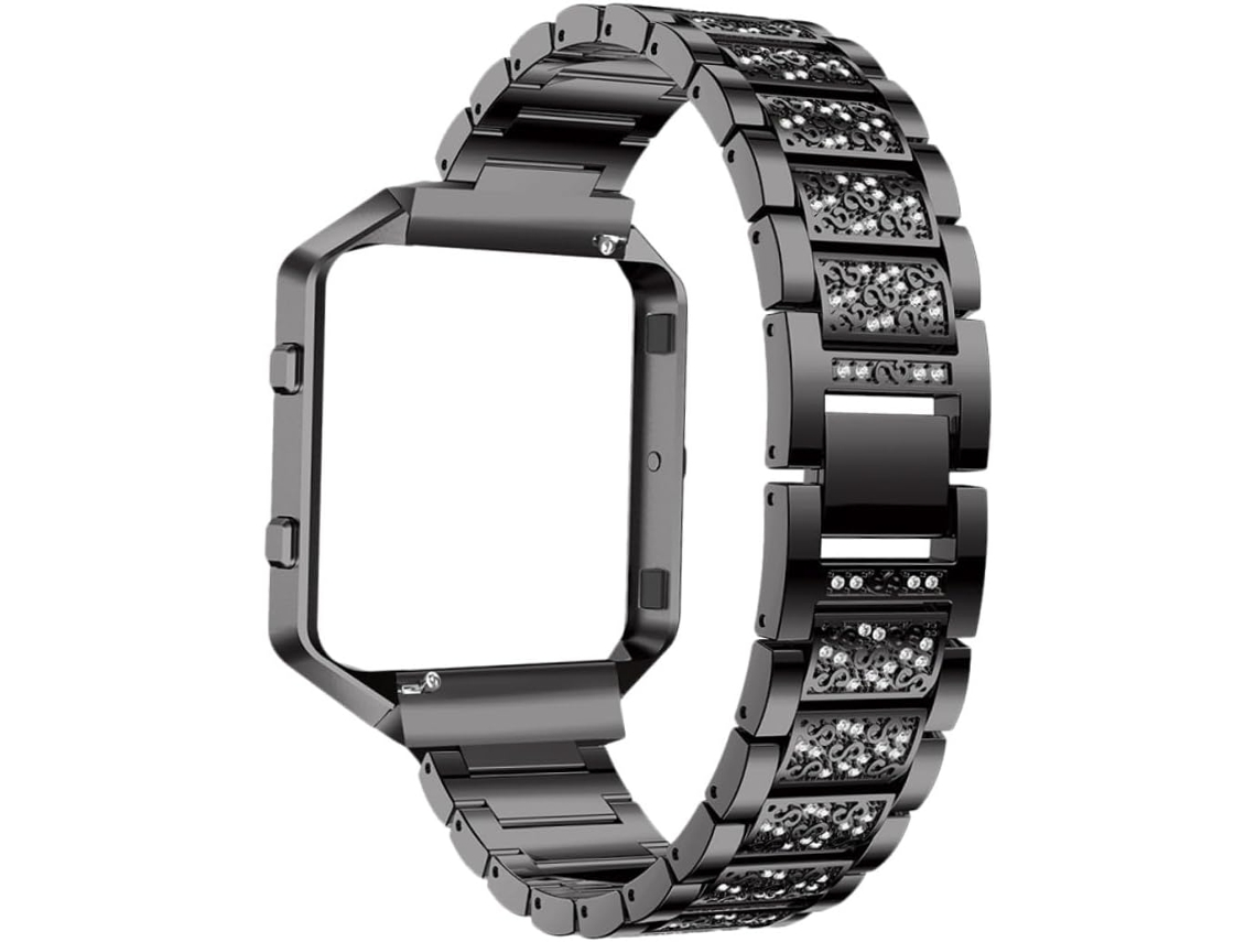Pulseira De Metal Com Detalhes Em Diamante, Compatível A Caixa Do
