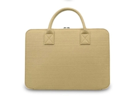 Bolsa Para Laptop De 17 Polegadas Na Cor Cáqui, Feita De Feltro E Com Alça.