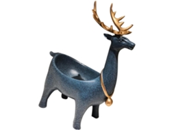 1 Peça De Decoração Sintética Para Casa, Modelo Decorativo Azul E Dourado, Acessório De Armazenamento.
