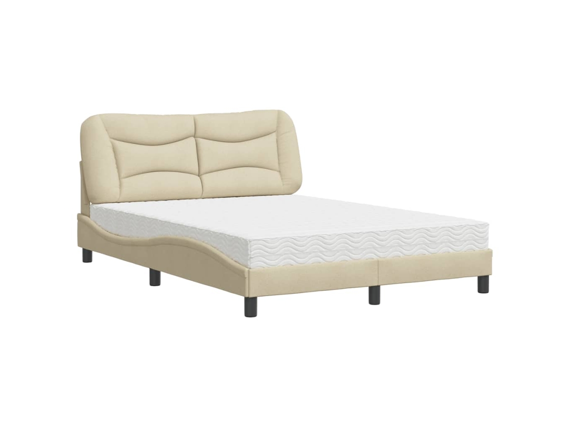 Bed, Beds Vidaxl Creme Tecido (140 X 190 Cm)