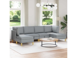 Vidaxl Conjunto De Sofá Modular Com Armazenamento 6 Unid. Tecido