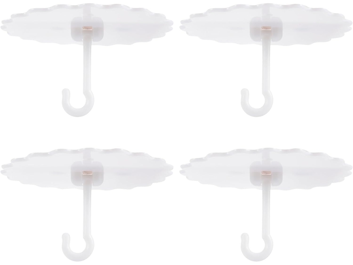 Gancho De Teto Homoyoyo, Fácil De Instalar, Acabamento Fino, Pacote Com 4 Peças Para Mosquiteiro, Plástico Branco