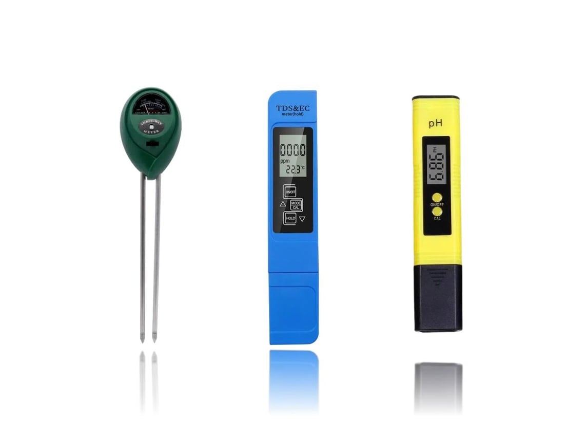 Medidor De Ph, Tds E Ppm, E Kit Digital 3 Em 1 Para Teste De Ph Do Solo, Ideal Para Jardim, Gramado E Fazenda.