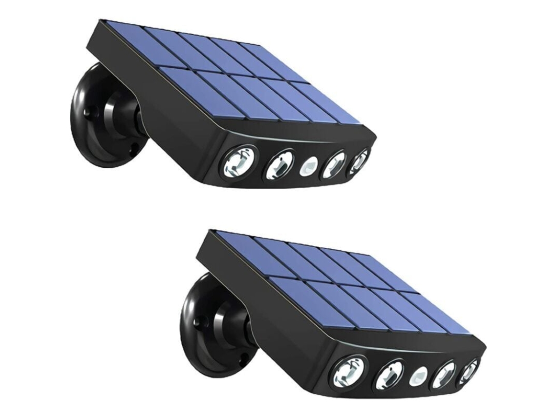 Lâmpada Solar Externa 500 Lm, Iluminação Solar, Sensor De Movimento Solar À Prova Dágua, Holofote Solar Sem Fio, 2 Peças, Preto Aquaforge