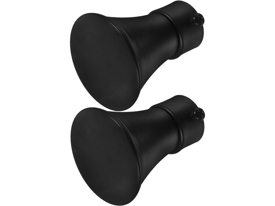 Conjunto De 2 Ponteiras De Ferro Preto Para Varão De Cortina, Batentes Decorativos Conjunto De 2 Ponteiras De Ferro Preto Para Varão De
