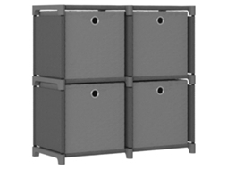 Display Shelf, Display Shelves Vidaxl Cinzeto Tecido (4 Cubos )