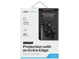 Protector de Lente Aplicador para iPhone 15 Pro UNIQ Alumínio Preto