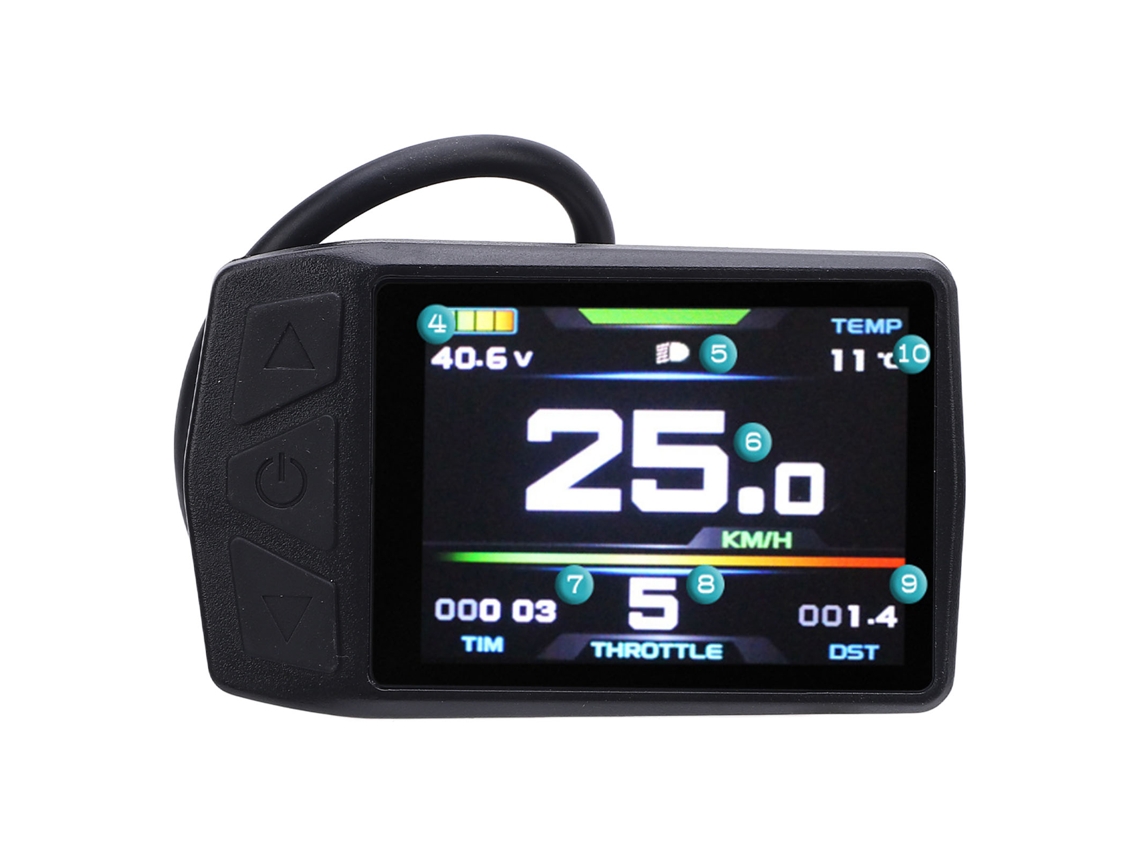 Rebe-panel De Ciclismo Eléctrico Com Porta Usb E Conector Impermeável, Tela Lcd Colorida Para Kt Tf01