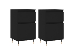 Conjunto de aparadores 40x35x70 cm Madeira Preto MAISON EXCLUSIVE