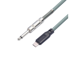 Cabo De Áudio Profissional De 6,35 Mm Para Tipo C, Conector Metálico Com Dupla Blindagem, Compatível Gokoco