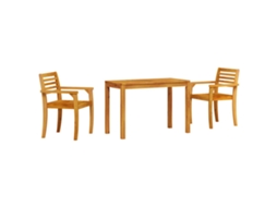 Conjunto 3 Conjunto De Jardim Vidaxl Castanho Madeira De Acácia Maciça (110 X 55 X 75 Cm)