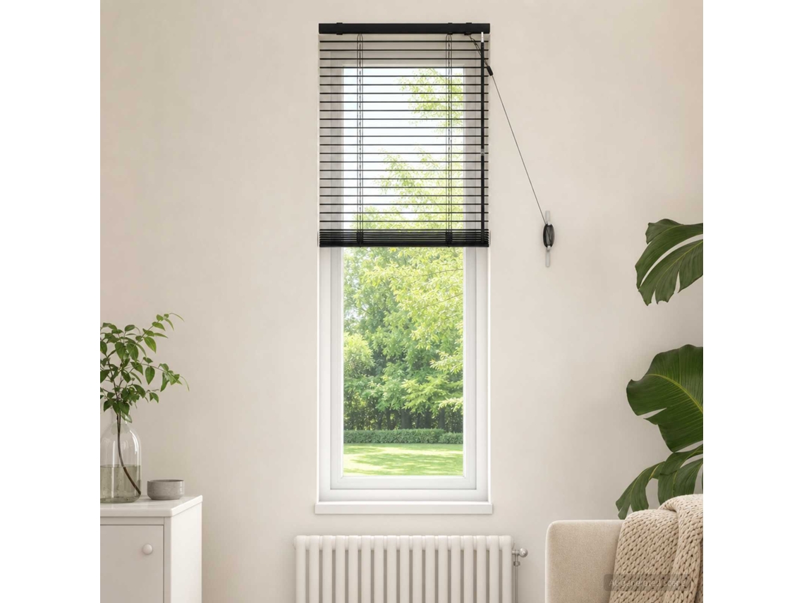 Vidaxl Cortina Veneziana Preto 55 X 160 Cm 35 Mm