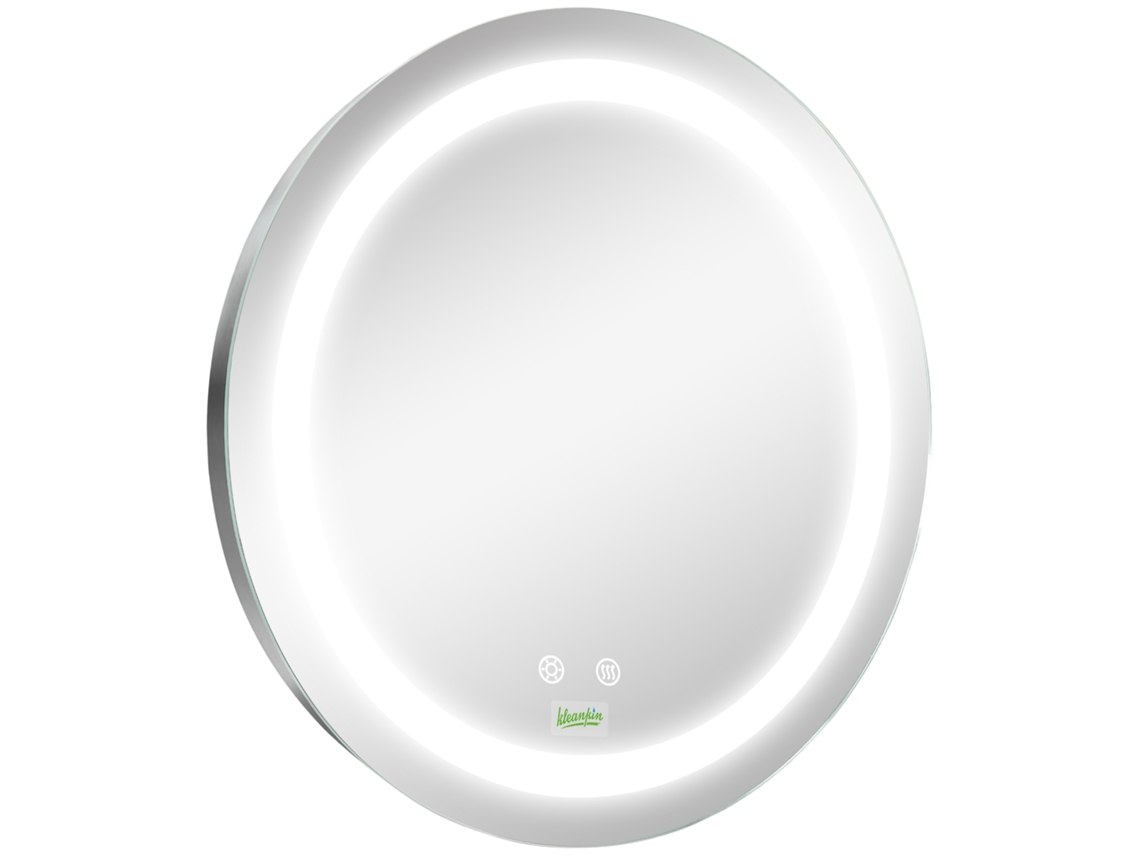 Espelho Casa de Banho Redondo Led 50x4,6cm Prata (3 Luzes Ajustáveis, Memória, Anti embaciamento)