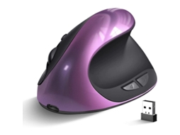 2026 rato Sem Fio Ergonômico Recarregável Vertical Direito 800/1200/1600 Dpi Notebook Roxo