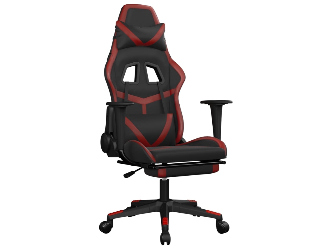 Cadeira de gaming VIDAXL Preto Couro Artificial (67x64x127 cm)