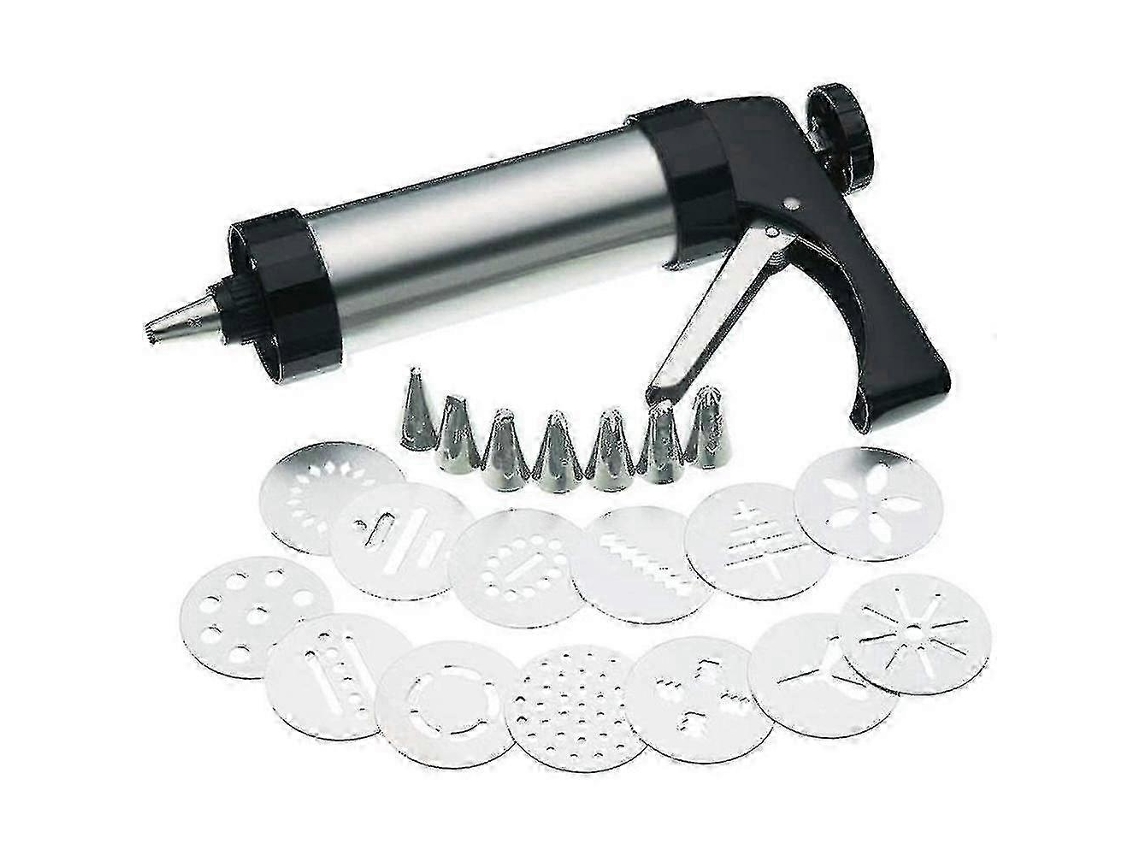 Jogo De 22 Peças Em Aço Inox Com Pistola De Decoração E Prensa Para Biscoitos, Ferramentas Para Confeitaria Faça Você Mesmo Nostalgia88