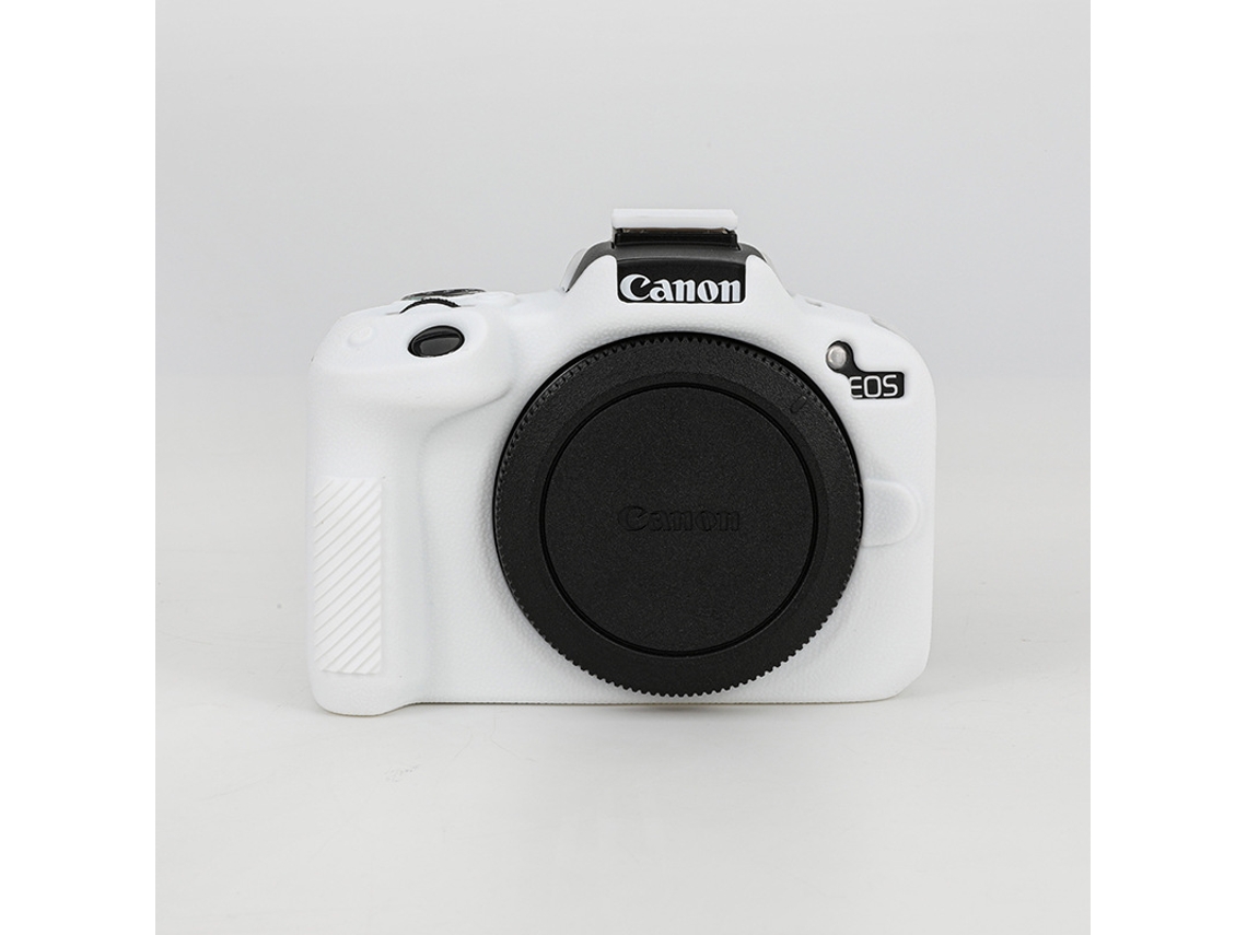 Capa Silicone HEXINYIGJLY para Canon R50leve Antirriscos, Acesso Total Tripé Branco