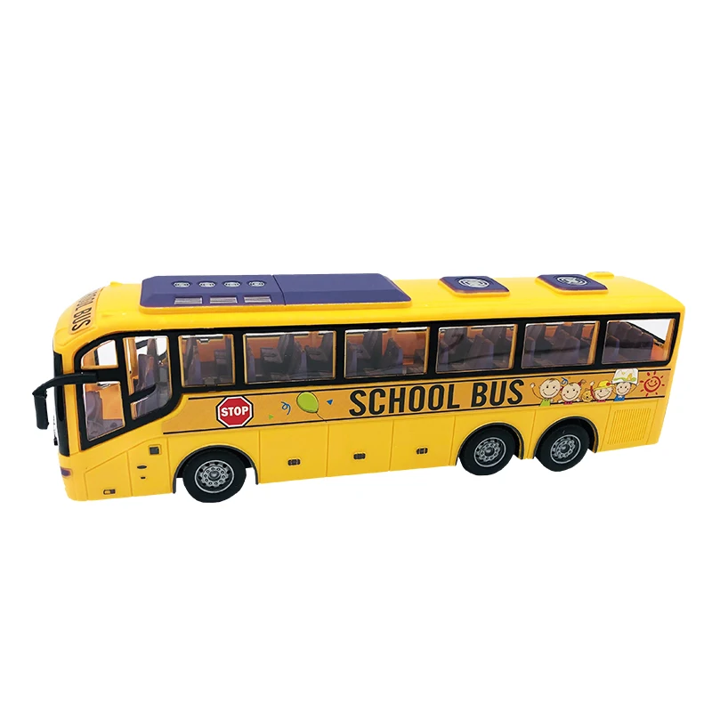 Ônibus de Controle Remoto com Luzes, Carro de Rádio Controle de 27 Mhz, Presente para Crianças MDUG (amarelo)