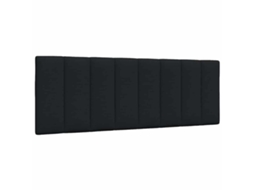Vidaxl Almofadão De Cabeceira Hanko 140 Cm Tecido Preto