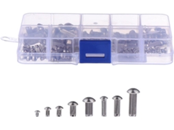 Kit Com 160 Rebites Maciços De Aço Inoxidável Com Cabeça Redonda Serrilhada.