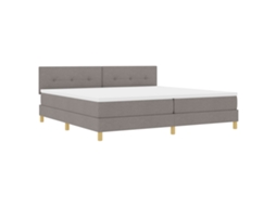 Conjunto 1 Cama Box Vidaxl Castanho-acinzentado Tecido (200 X 200 Cm)