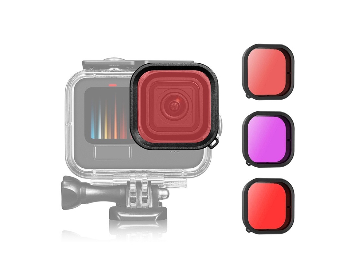 Filtro de Mergulho À Prova D'Água para Gopro Hero 11/10/9 Vermelho