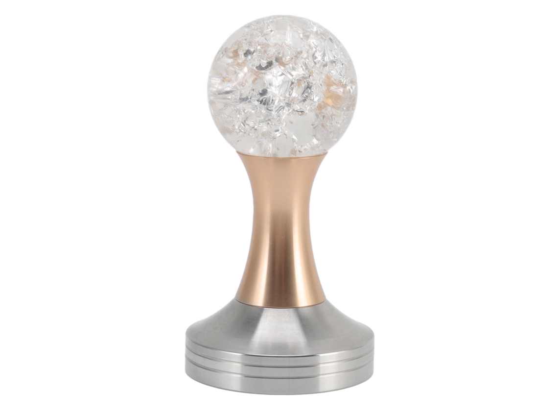 Bola de Café de Vidro, Tamper Plano, Base em Aço Inox, Martelo Para Pó, Acessórios Para Café, Dourado, 51mm Slowmoose