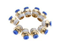 Conector Reto Roscado Macho Pneumático 4mm 10un