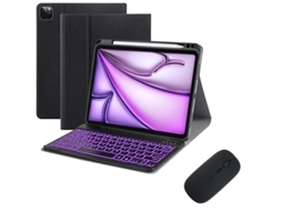 Capa de Teclado Bluetooth para Ipad Pro 11 2024 com Retroiluminação XIAOMOYU