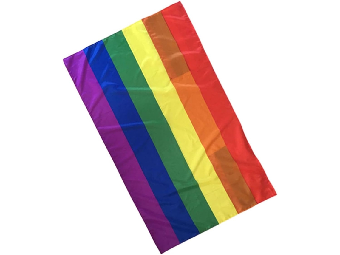 Capa com Mangas e a Bandeira do Arco íris Lgbt da Kichouse, em Poliéster, 89 X 150 Cm, para Eventos e Festas do Orgulho CHABERLU