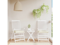 Vidaxl Almofadões De Cadeira 2 Pcs 50x50x7cm Tecido Oxford Branco Nata