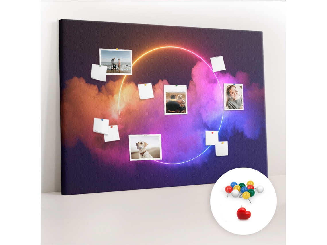Quadro De Cortiça Abstração De Fumaça 3d Para O Escritório Espelharte (140x100 Cm)