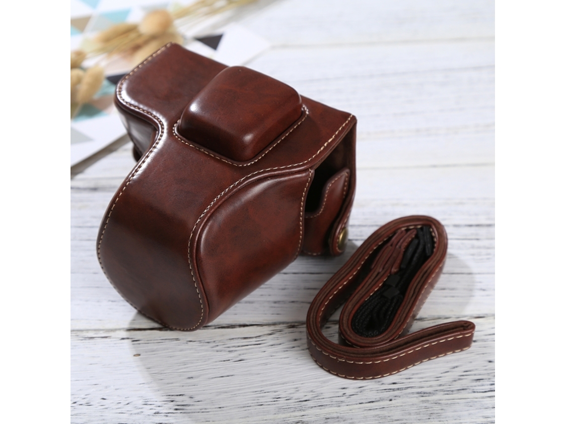 Bolsa De Couro Pu Para Câmera De Corpo Inteiro Com Alça Para Olympus Epl7 / Epl8 Brilvibera